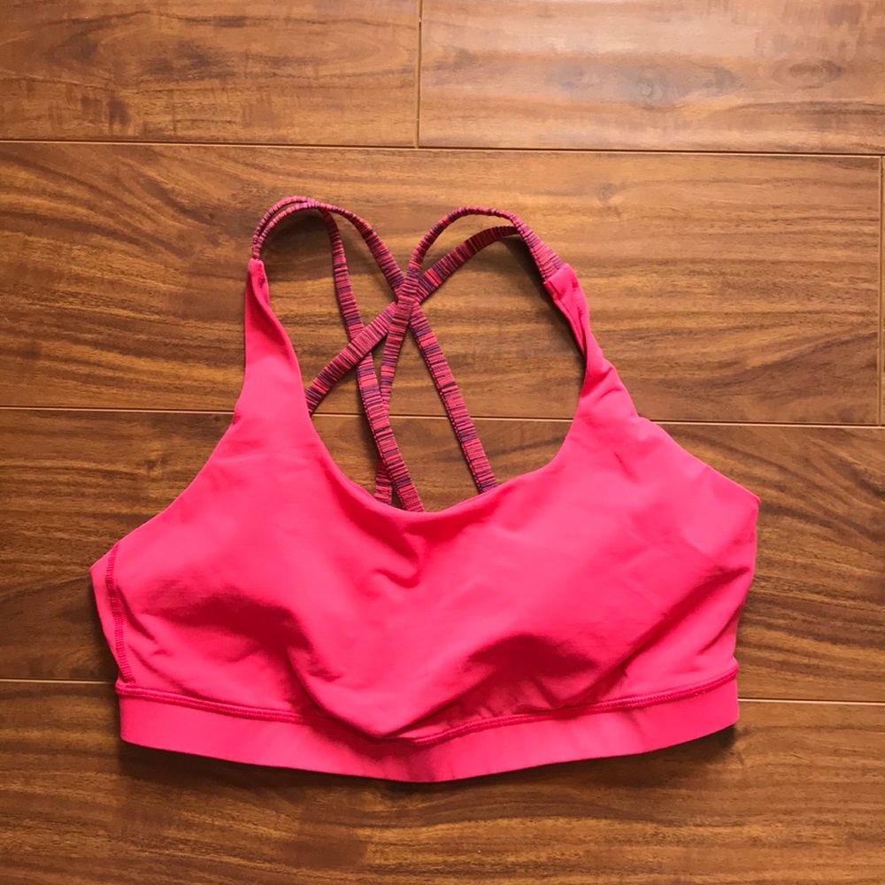 Pink black lululemon energy bra size 12